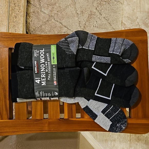 NWT 4-Pack Men's Multi-color Merino Wool Blend Cushioned Socks with Arch Support - Picture 8 of 13